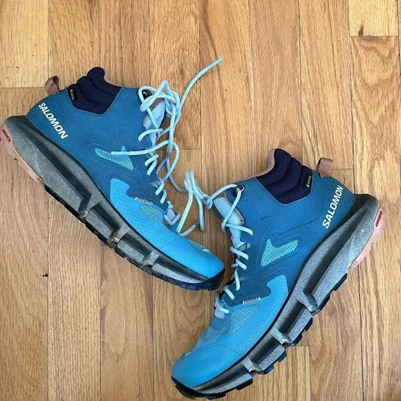 Salomon 7.5 Predict hike mid GTX mallard blue Hiking boot great pre owned cond - Picture 2 of 8
